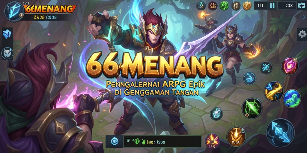 Tangkapan layar menampilkan aksi seru dalam permainan ARPG 66MENANG.