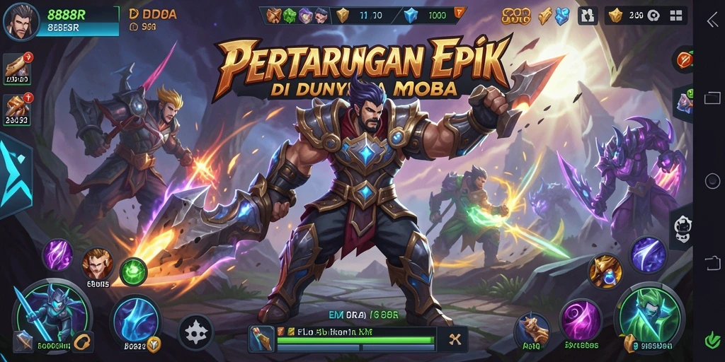 Tampilan gameplay menegangkan dan penuh aksi di arena 888R.