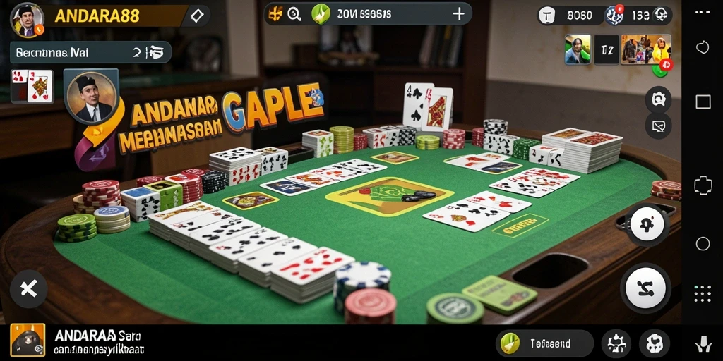 Tampilan utama ANDARA88 dengan gameplay Gaple yang menarik.