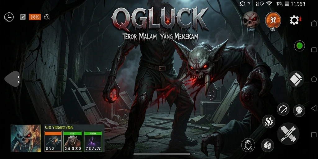Screenshot gameplay horror yang menegangkan di QGLUCK.