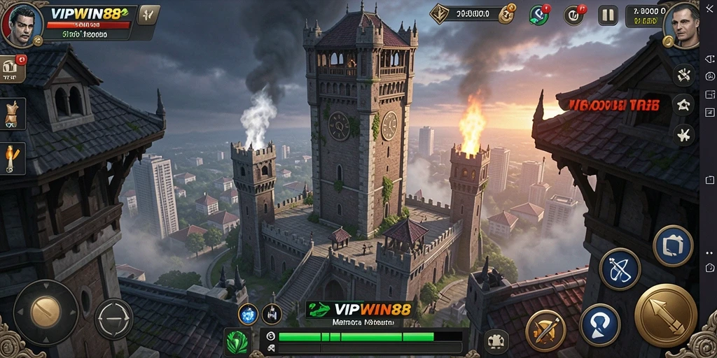 Gameplay intens Tower Defense dalam VIPWIN88, menegangkan dan strategis.